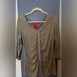 Taupe top with rhinestones